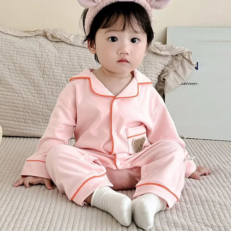 Baby Spring Autumn Home Clothes Kids Boys Girls Infant Bodysuit Pajamas Soft Breathable Cotton Children Sleepwear Jumpsuits 250117