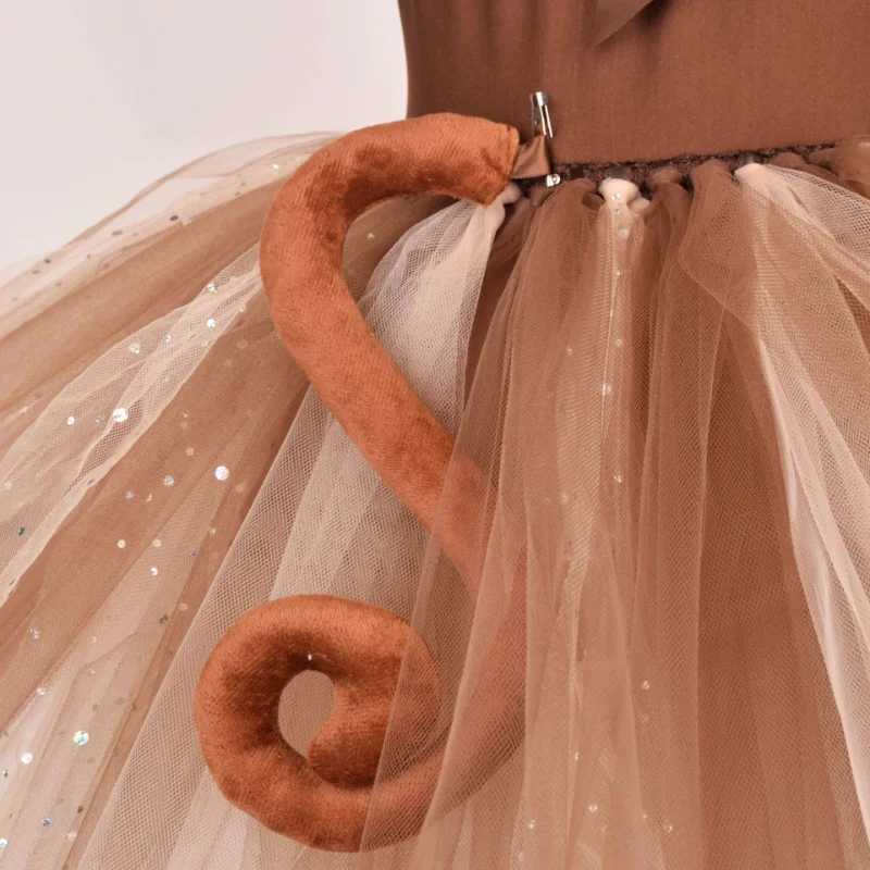 Animal Monkey Childrens Mesh Tutu Dress Childrens Day Cosplay Costumes Girls Performance Dance Costumes W250117