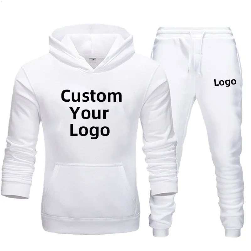 Mens Fashion Tracksuit Casual Customize your Sport Suit Jogging Suit diy printing Hoodie Pants Set 250117