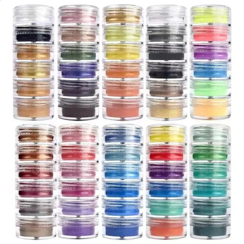 6Color Neon Pigment Powder Fluorescent Nail Glitter Symphony Chrome Pearlescent Epoxy Resin Eyeshadow Cosmetic 250115