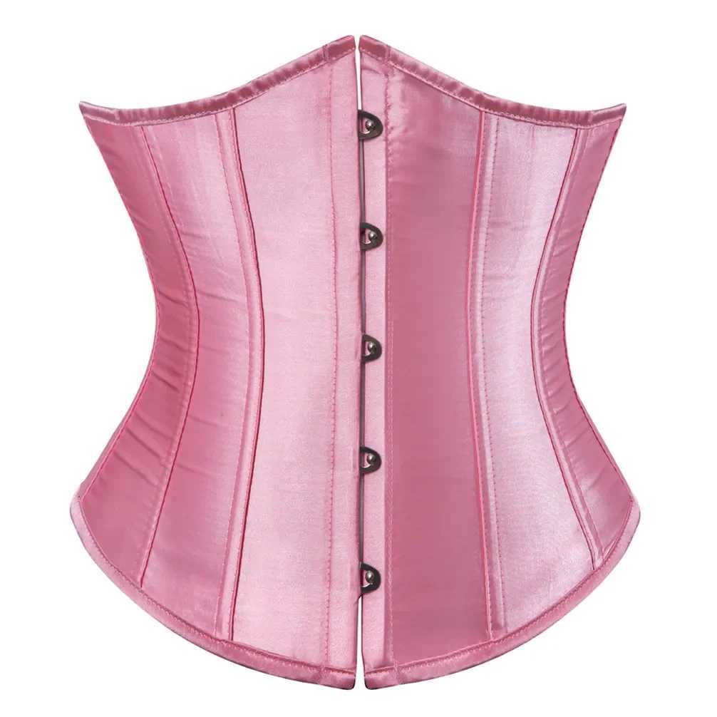 Sexy tight corset lingerie top plus size satin waist underskirt voluptuous gothic womens lingerie tight corset workout Korsett Blalck red and white W2