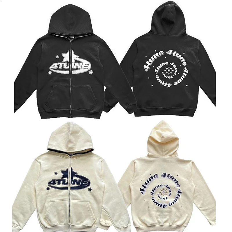 clothes star letter printing retro super Dalian hoodie for women Y2K street hip-hop color Harajuku casual zipper womens sportswear 250109