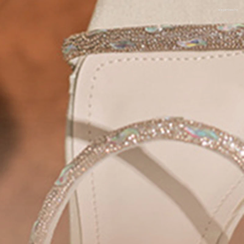 2025 S Fashion Designer Sandals Summer Sexy Open Toe Women Water Dia Shining Square Headed Banquet S High Heels For Ladies