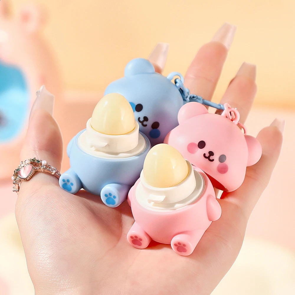 Colorless Strawberry Bear Cute Lip Balm Honey Lipstick Moisturizing Nourishing Lipstick Blueberry Children for Men and Women 250121