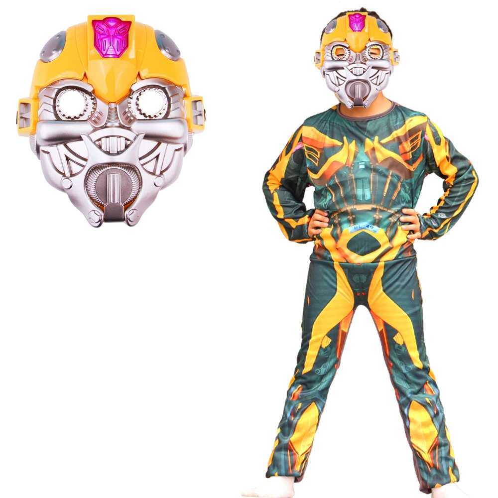 Boy Muscle Autobot Costume Anime Cosplay Superhero Muscle Costume Children Mask Kids W250117