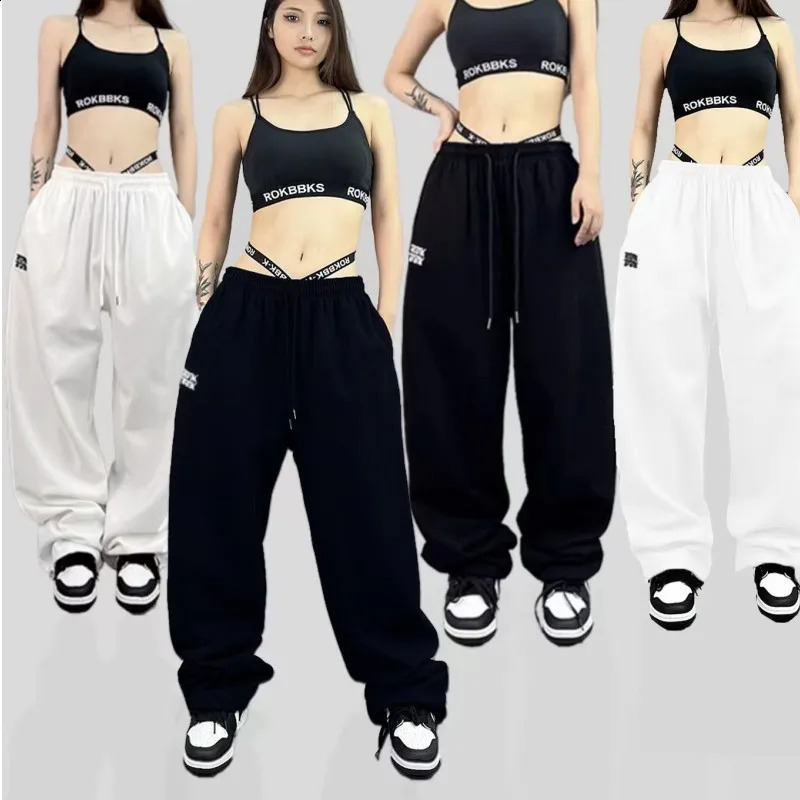 Drawstring n Sports Pants for Women Hiphop High Waist Trendy Long Trousers Spring Summer Allmatch Womens 250109Z