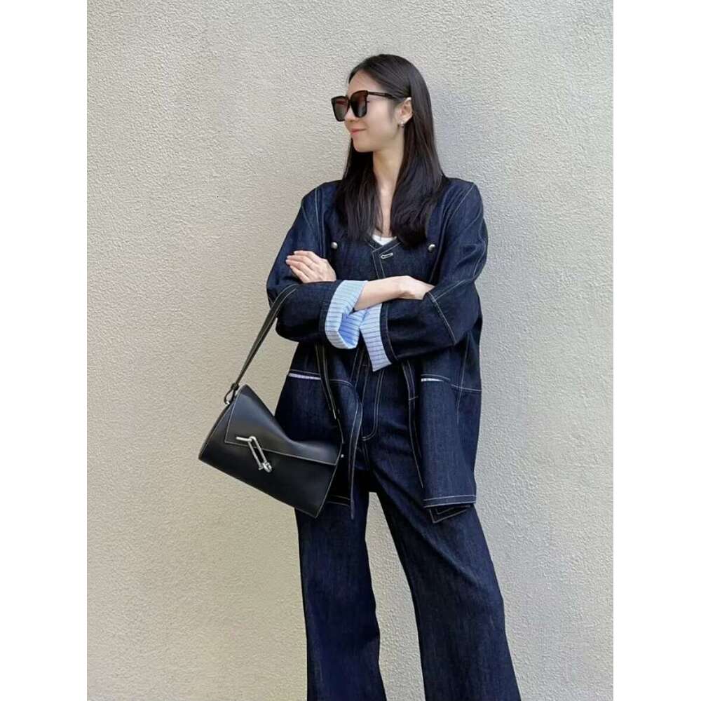 Fashion Medium Soft Box Black High-End Leather Niche Single Shoulder Crossbody Underarm Kite Bag