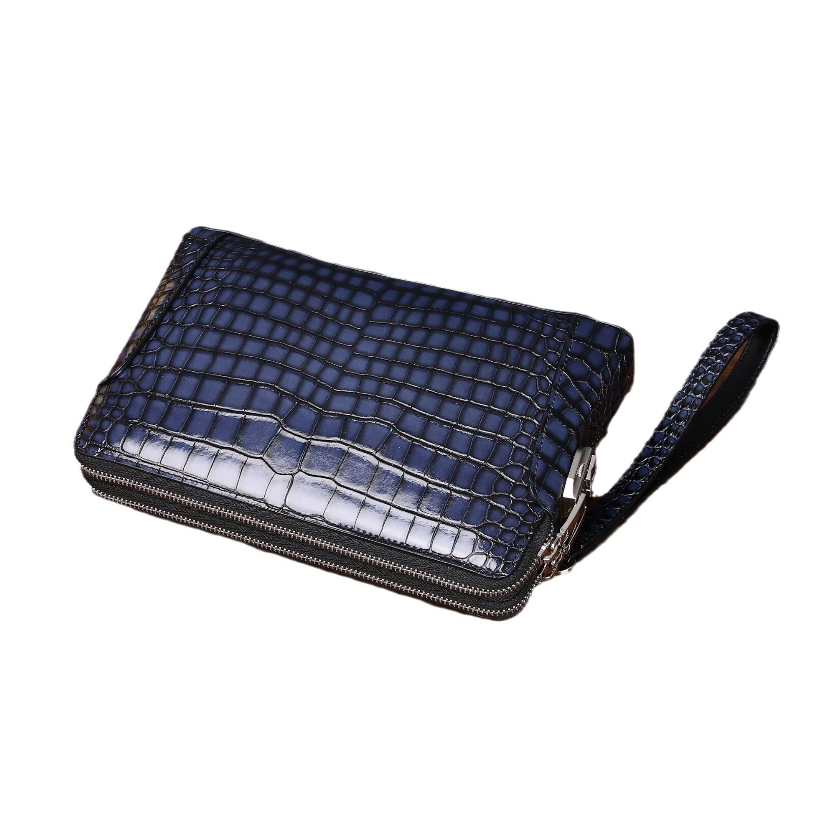 Crocodile Belly Pattern Brushed Color Men's Multi functional Password Lock Handbag Large Capacity Business Clip Bag Trendy