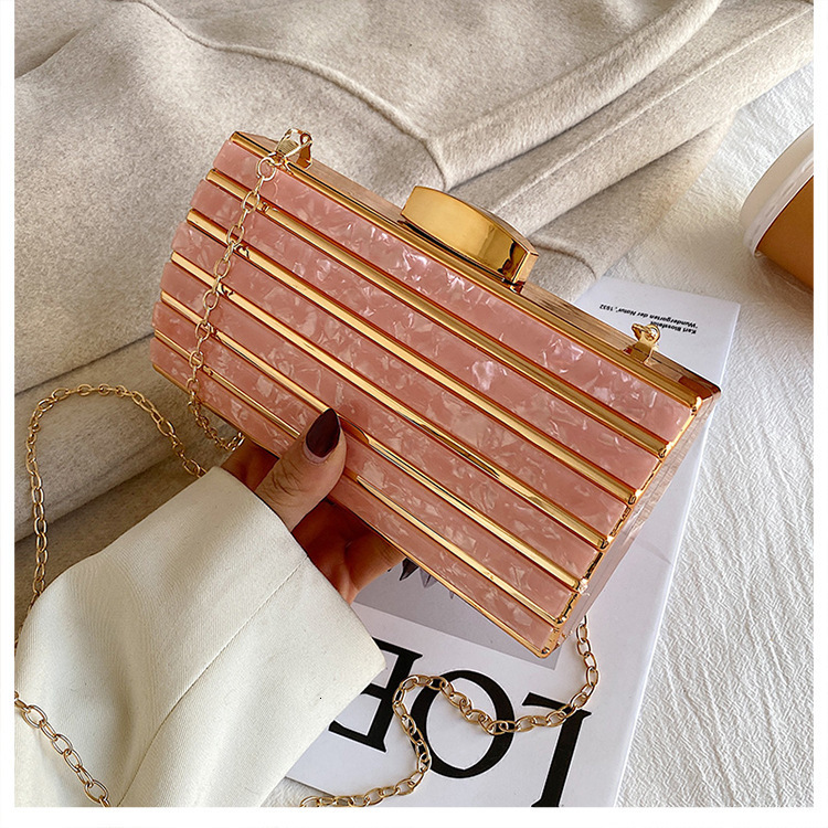 New Acrylic Dinner Stone Pattern Handheld Party Wedding Banquet Bag Clutch Purse