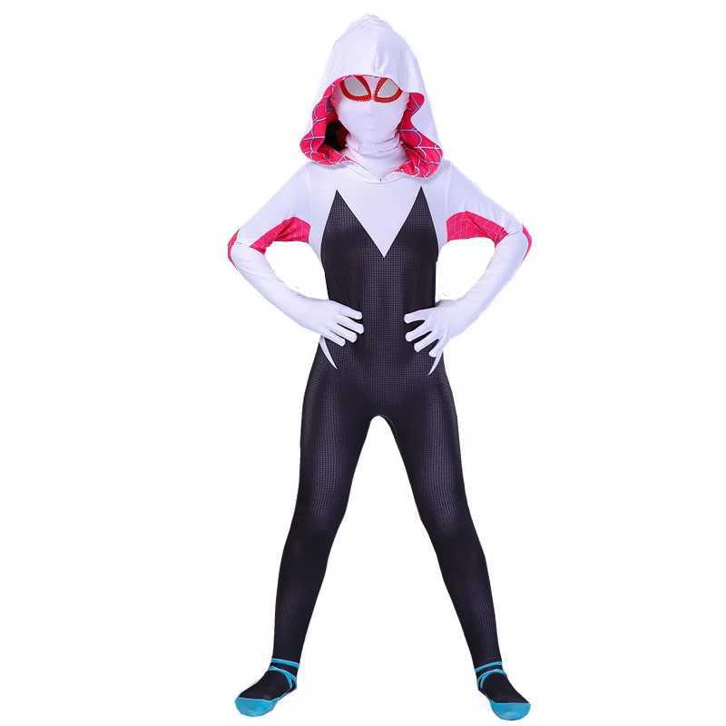 Childrens Spider Gwen Stacy cosplay costume Christmas bodysuit Childrens BBQ Gwen cosplay costume Childrens party Halloween costume W250117