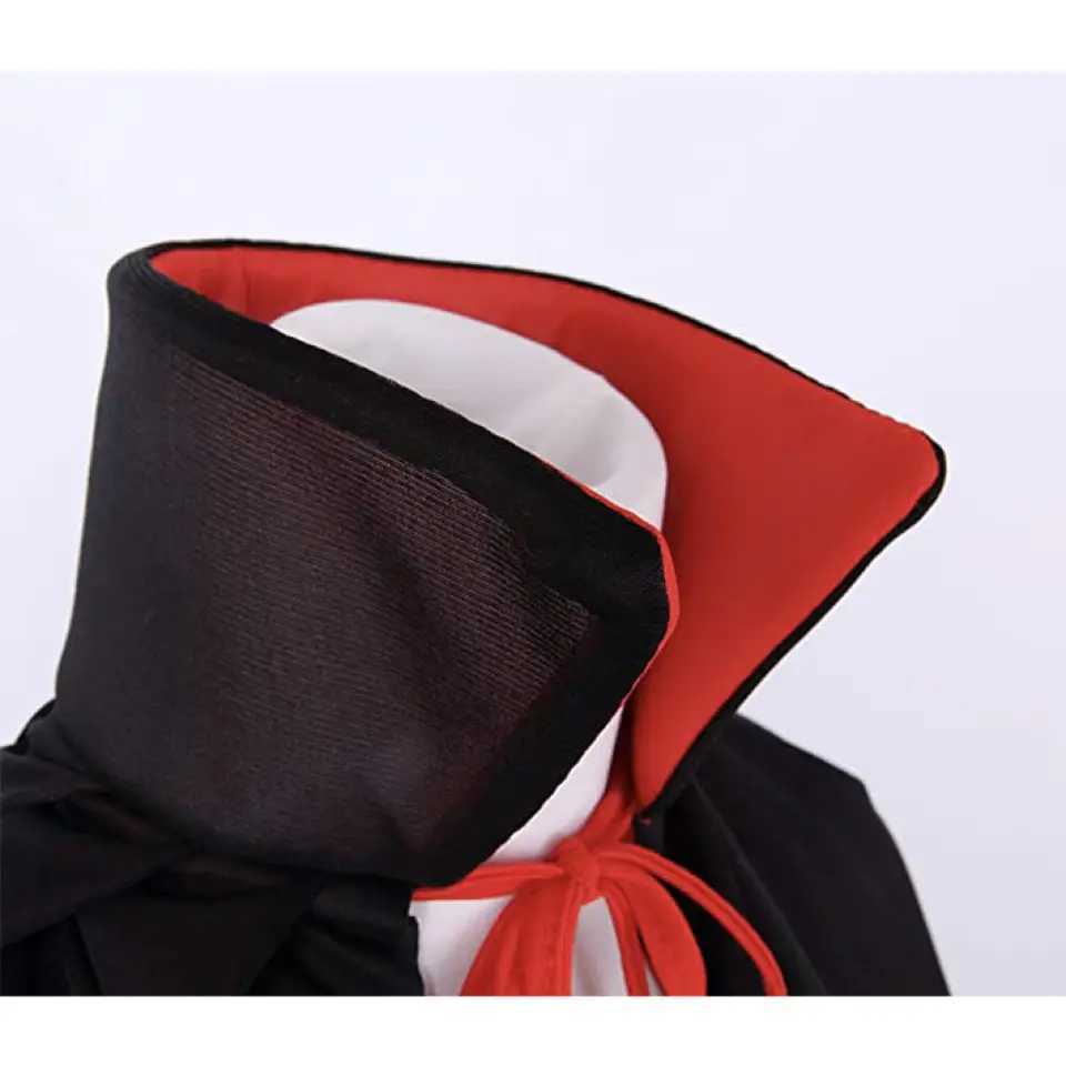 Halloween Adult Child Hooded Cloak Medieval Costume Black Red Reversible Vampire Witch Wicca Cosplay Costume Stand Collar Cloak W250117