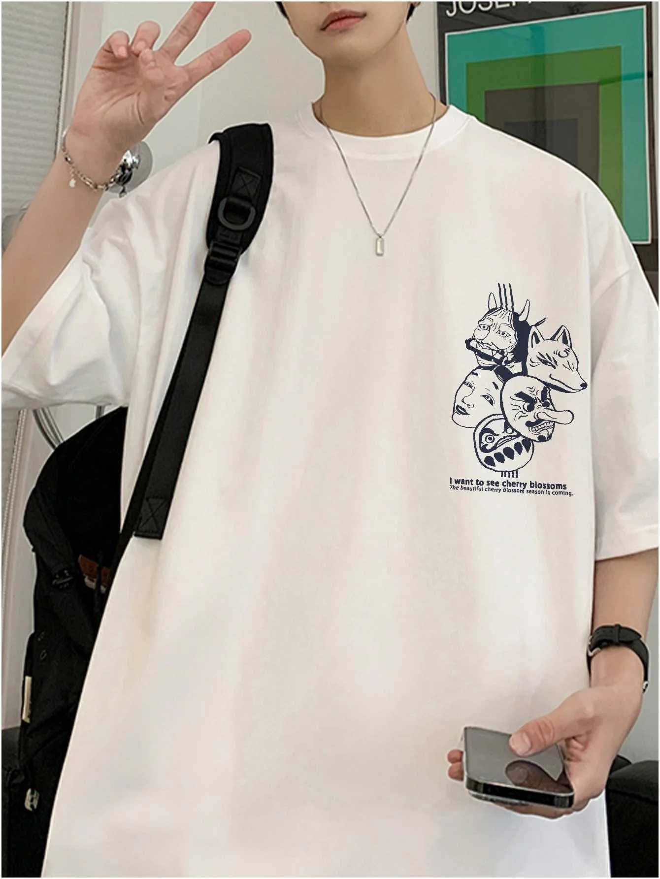 Harajuku Monster Anime Mens T-shirt Large Fashion Retro Y2k Unisex T-shirt Short Sleeve Casual Clothing Summer Cotton Mens Top W250117