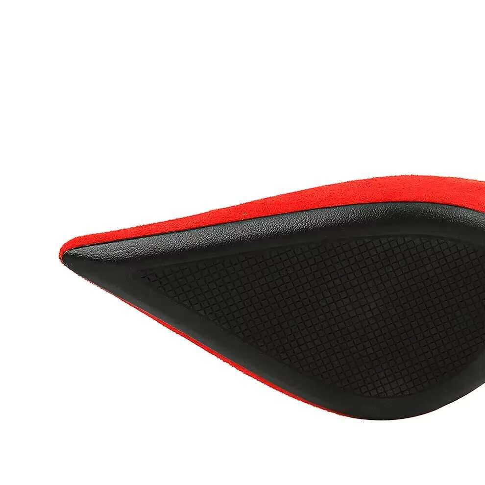 Women 8cm High Concise Prom Bury Bla Red Sandals Daily Summer Sandles Lady Suede Mid Heels Ankle Strap Club Shoes