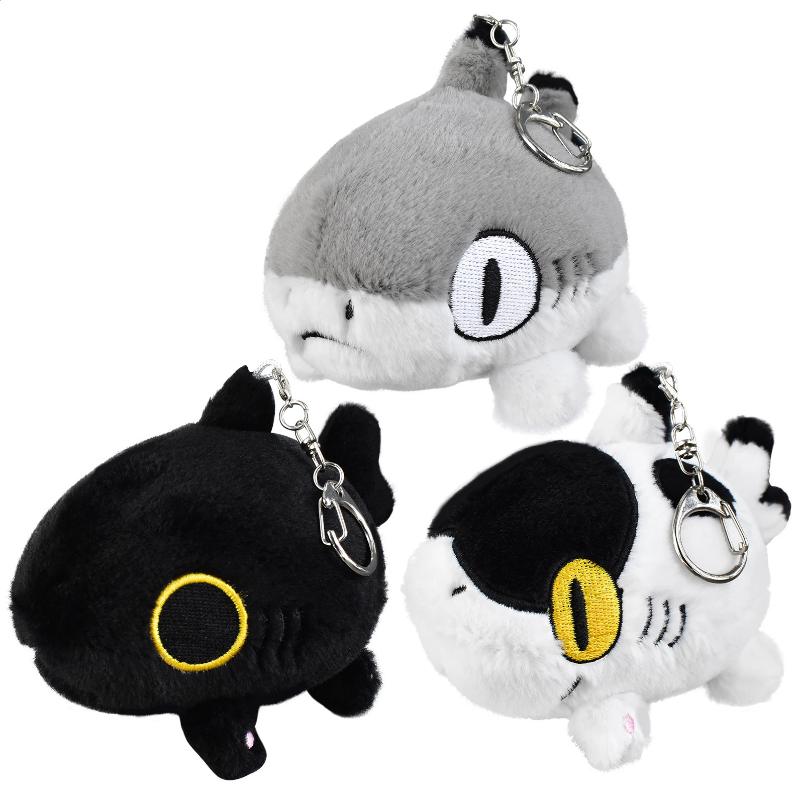 Cute Cartoon Plush Toy Keychain Baby Pink Sharkitty Keychain Kawaii Plush Key Ring Ladies Student Bags Luggage Pendant 250121