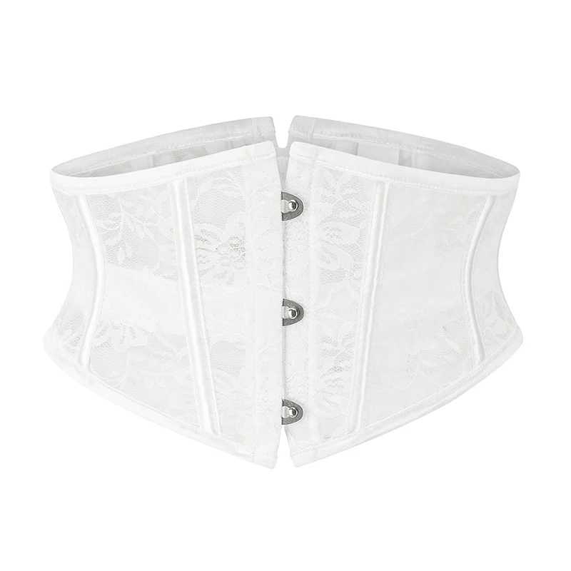 BurVogue Womens 14 Spiral Steel Boned Satin Underbust Waist Training Lace Corset Underbust Corset Sexy Lace Up Bustiers Corset W250120