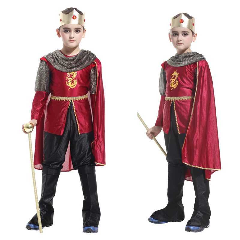 Boys Medieval Renaissance Prince Costume Arthur Cosplay Kids Child Halloween Party Tuesday Fancy Dress W250117