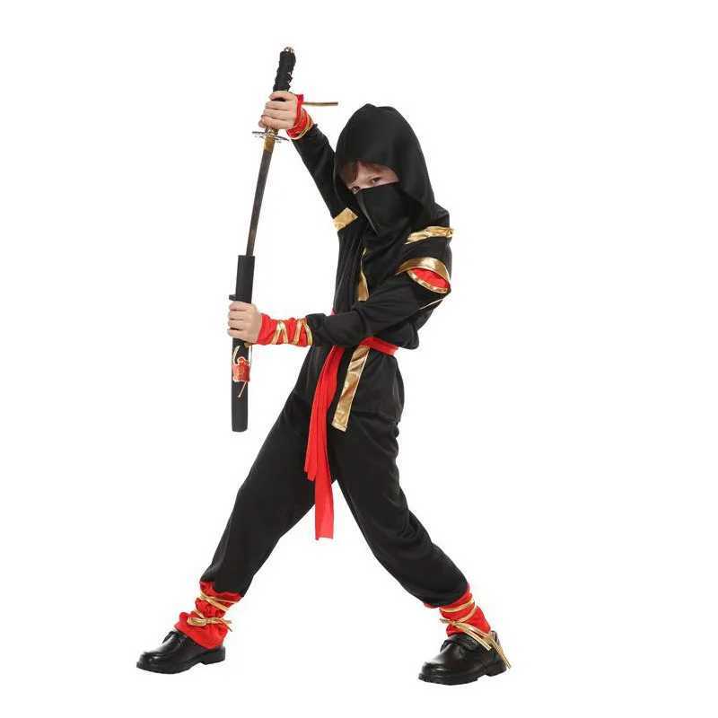 Carnival boys childrens ninja costume role-playing assassin warrior hooded set childrens Halloween ninja sword fancy dress up W250117