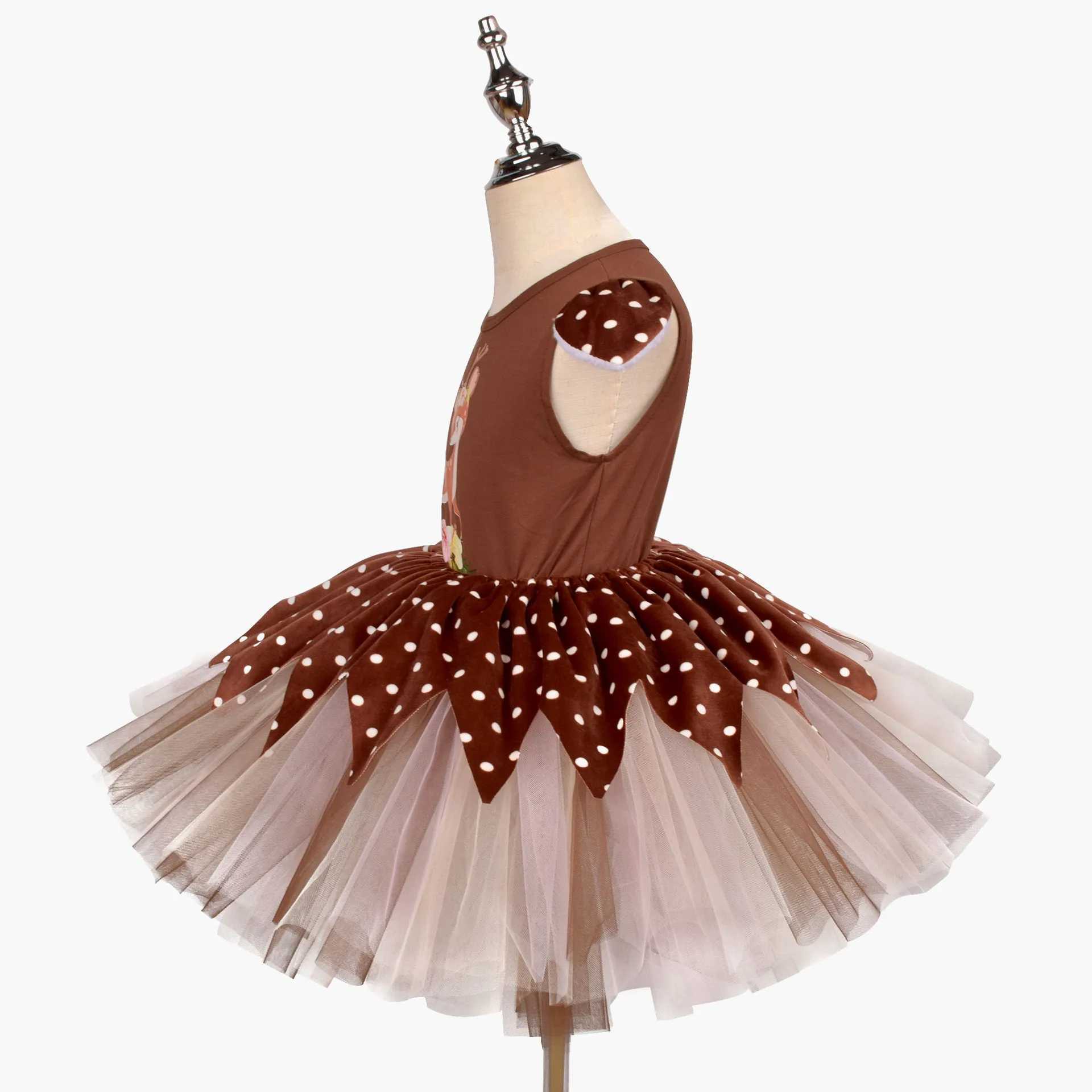 Deer Costume For Girls Christmas Party Tutu Dress Gifts Elk Reindeer Cosplay Xmas Clothes Outfits Kids Halloween Purim Clothes W250117
