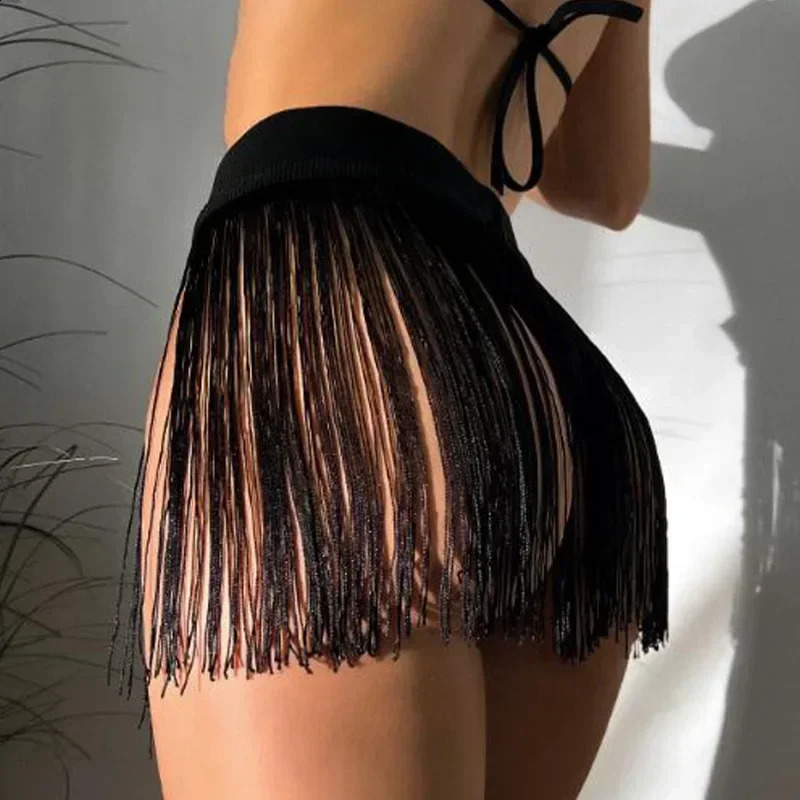 Tassel Skirt Beach Swimsuit Women Coverups Casual Dresses Sexy Party Swimwear Bath Outing Clothes Bathing Suit 250122