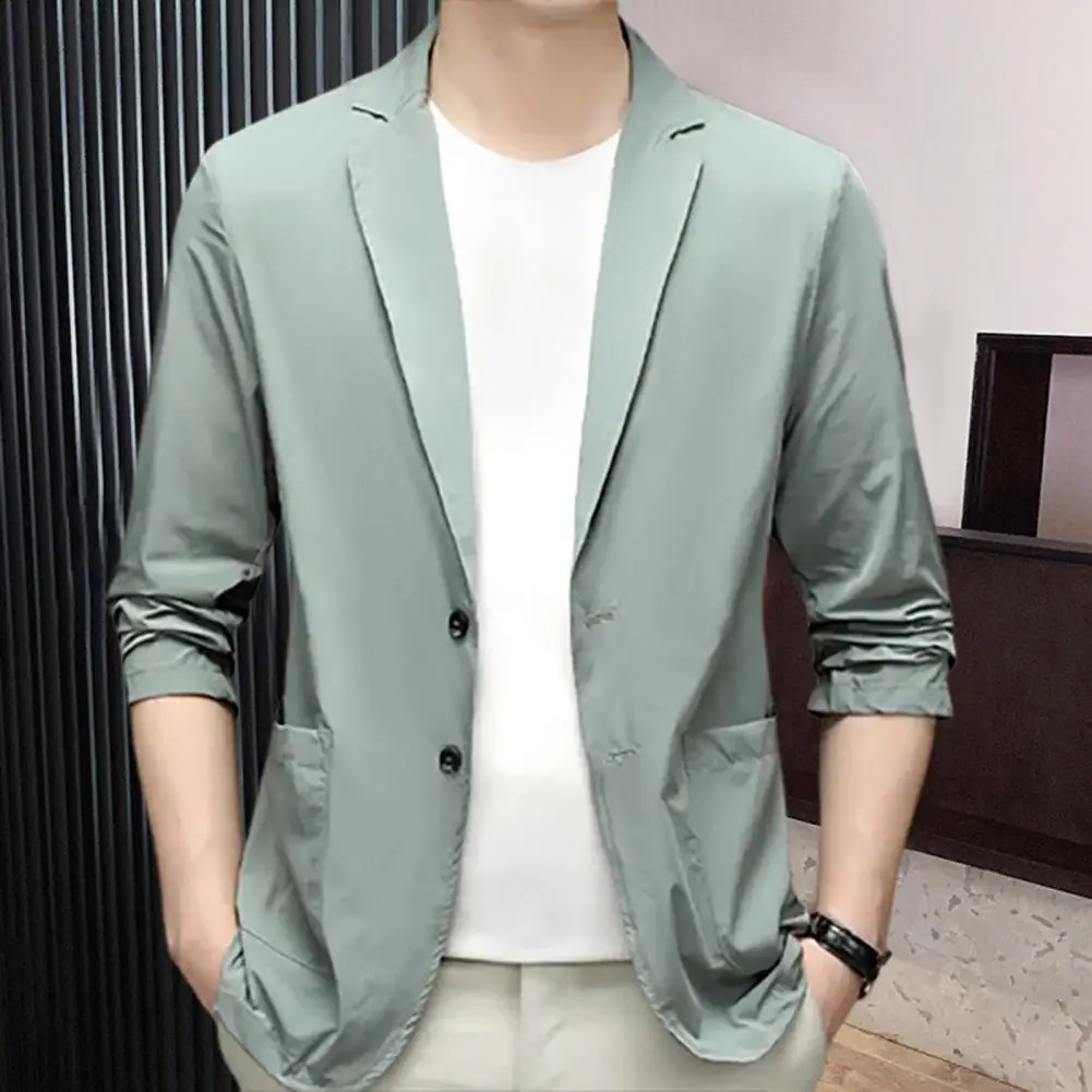 M4XL Spring Summer Plus Size Men Blazer Fit Mens Casual Thin Suit Jacket Black Green Coat 250115
