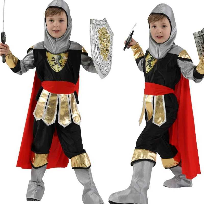 Halloween Kids Royal Warrior Knight Costumes Boys Soldier Children Medieval Roman Cosplay Carnival Party Fancy Dress No Weapons W250117