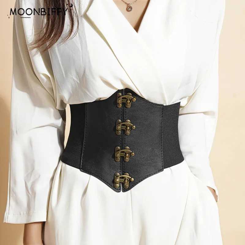 Vintage large-sized sealed womens wide waist decoration steam punk belt womens multi-dimensional design tight corset W250120