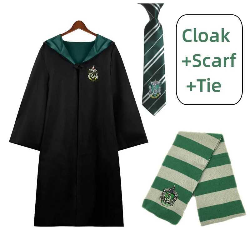 Adult Childrens Cloak Halloween Cosplay Costume Scarf Tie Movie Harris Magic Robe Wizard School Boys Girls Party Prop Suit W250117