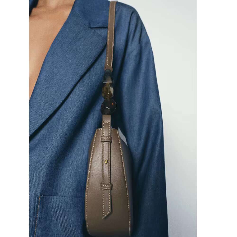 Fashion Beading Shoulder Half Moon Handbags PU Leather Crossbody Bags For Women Designer Underarm Bag Hobo Tote New