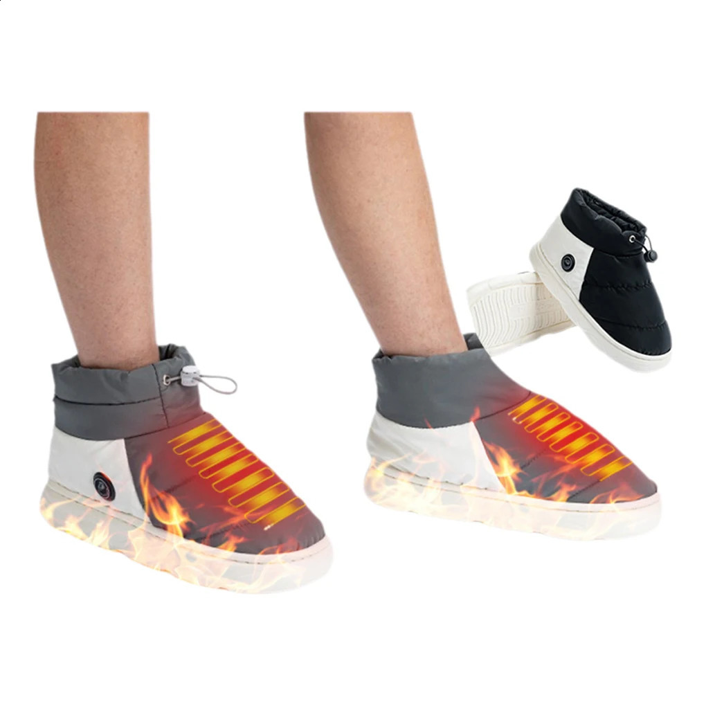 Unisex Electric Heating Slippers with 3 Heating Levels Women Men Warm Snow Boots Rechargeable for Indoor House Home Office 250120