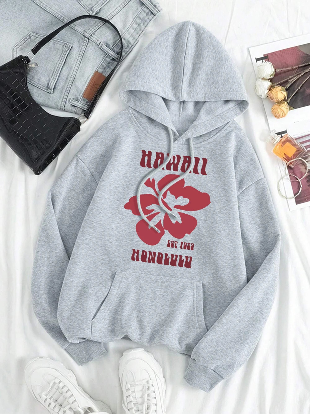 Hawaii Est 1959 Honolulu Men Women Hoodie Hip Hop Fleece Sweatshirt Casual ONeck Pullover Hoody Fashion Warm Streetwear Couple 250122