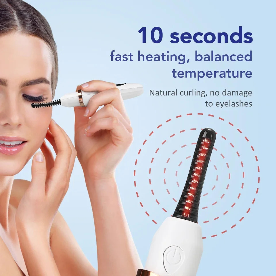 Electric Eyelash Curler Fast Heating Long Lasting Natural Comb Professional Portable Heated Curling Brush 250115