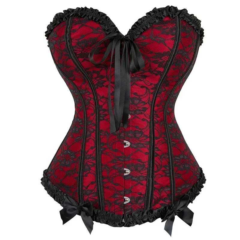 Corset Top Bustier Sexy Women Plus Size Overbust Corselet Blouse Lace-up Floral Gothic Brocade Vintage Fashion Medieval W250120