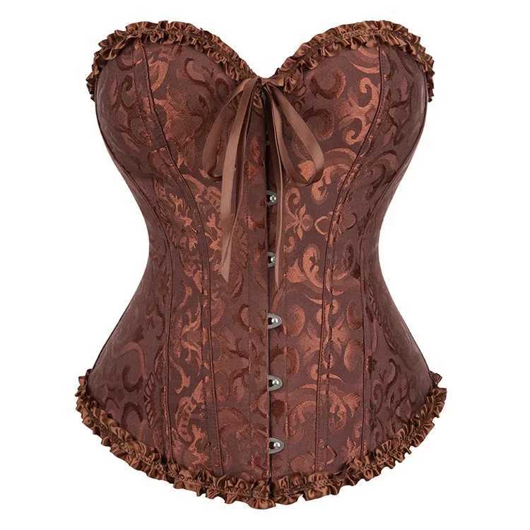 Womens Vintage Overbust Corset Tops Gothic Victorian Lace-up Boned Bustier Shapewear Slimming Waist Shaping Corset W250120