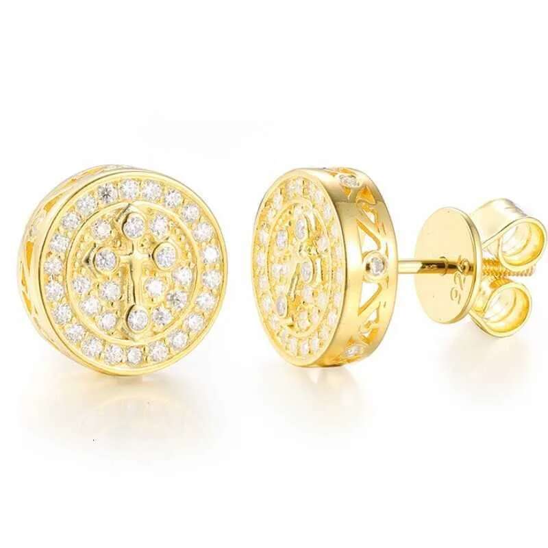 Top Selg Pass Dia Tester Fine Jewelry Sier Cross VVS Moissanite Stud Earrings for Men Women Gift