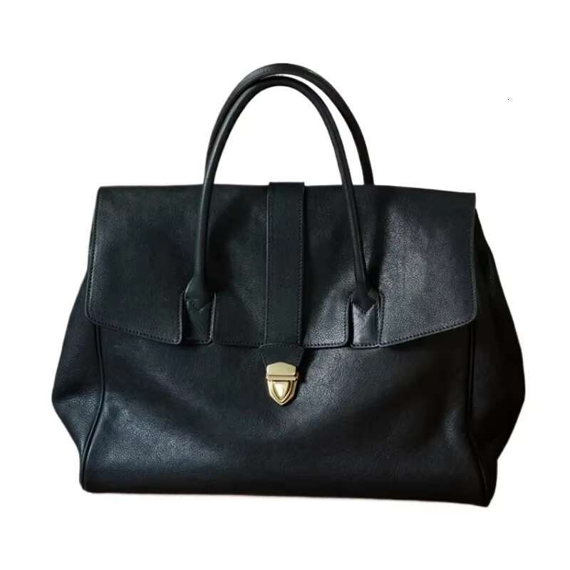 Designer Tote High Quality Genuine Leather Lock Handbags New In Large Capacity Briefcase Vintage Casual Shoulder Bag