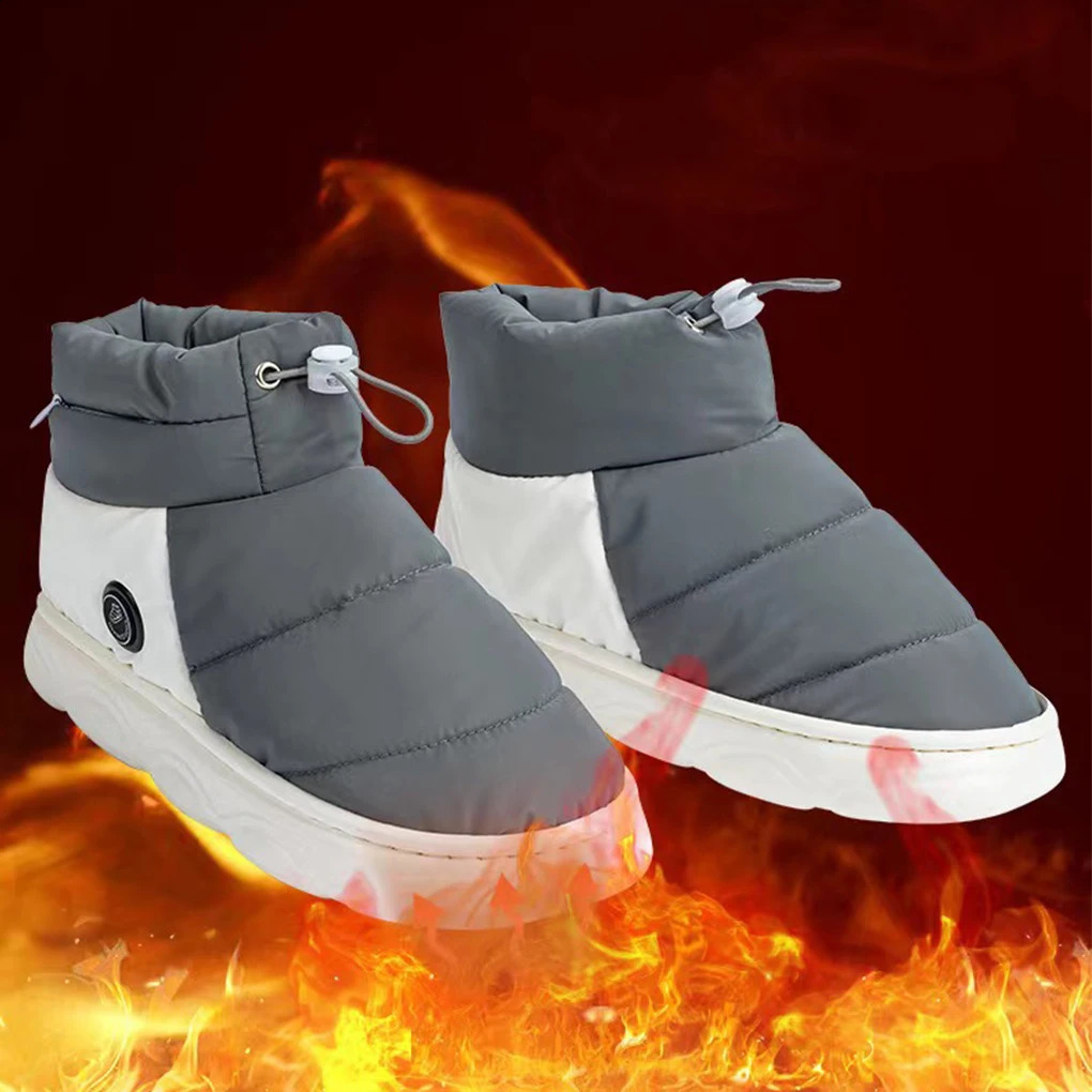 Unisex Electric Heating Slippers with 3 Heating Levels Women Men Warm Snow Boots Rechargeable for Indoor House Home Office 250120