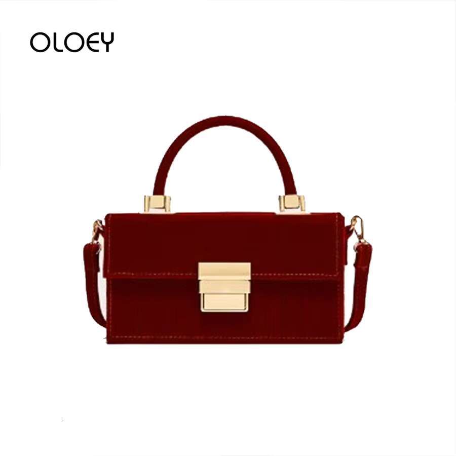 New Classic Handbags Women Bags Designer Corduroy Wine Red Box Quality PU Shoulder Messenger Bag For Bolsa Mujer Sac