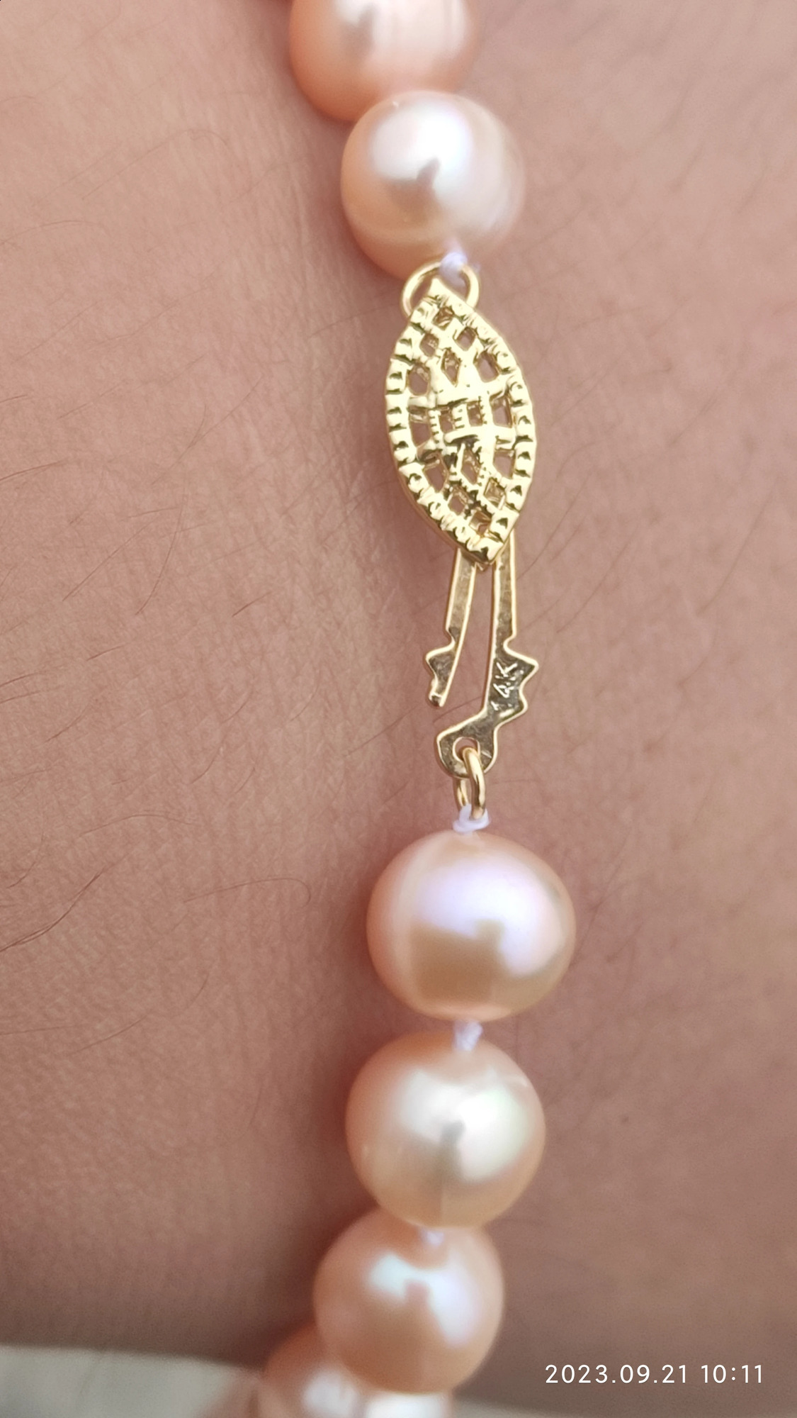Customized size AAA9-10mm circular natural akoya pink pearl bracelet 7.5-8inch 250121