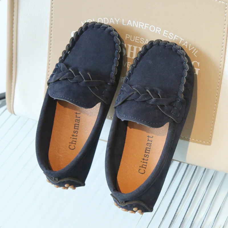 Boys Leather Shoes Fashion Kids Flats Loafers Slip-on Moccasins Classic Children Party Shoes 2024 Spring Autumn Soft Breathable 250121