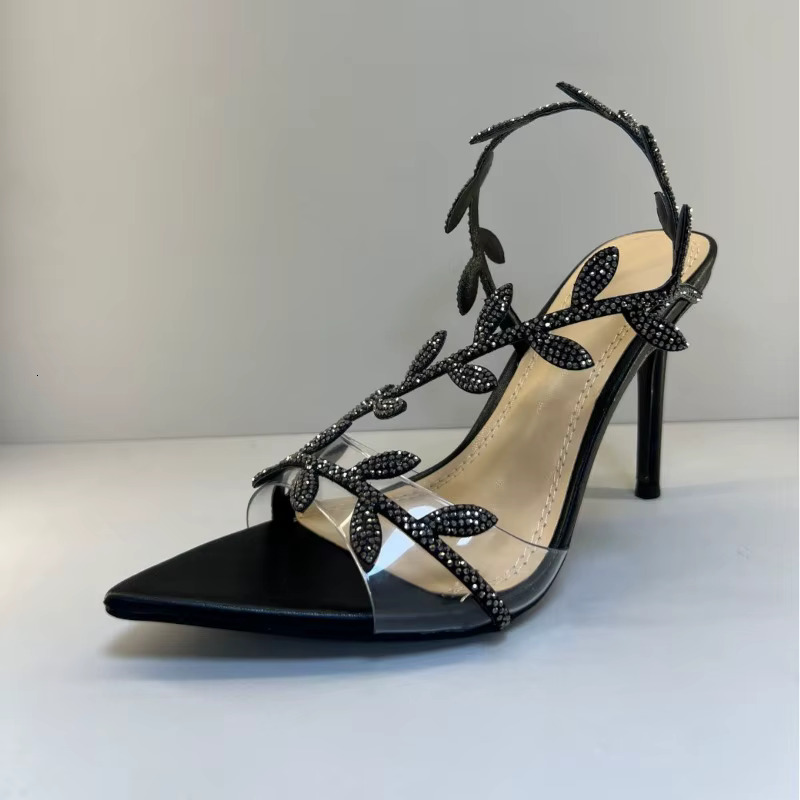 New Summer Women's High-Heeled Pointed Rhie Leaf Stiletto Sandals Temperament Fashion High Heels
