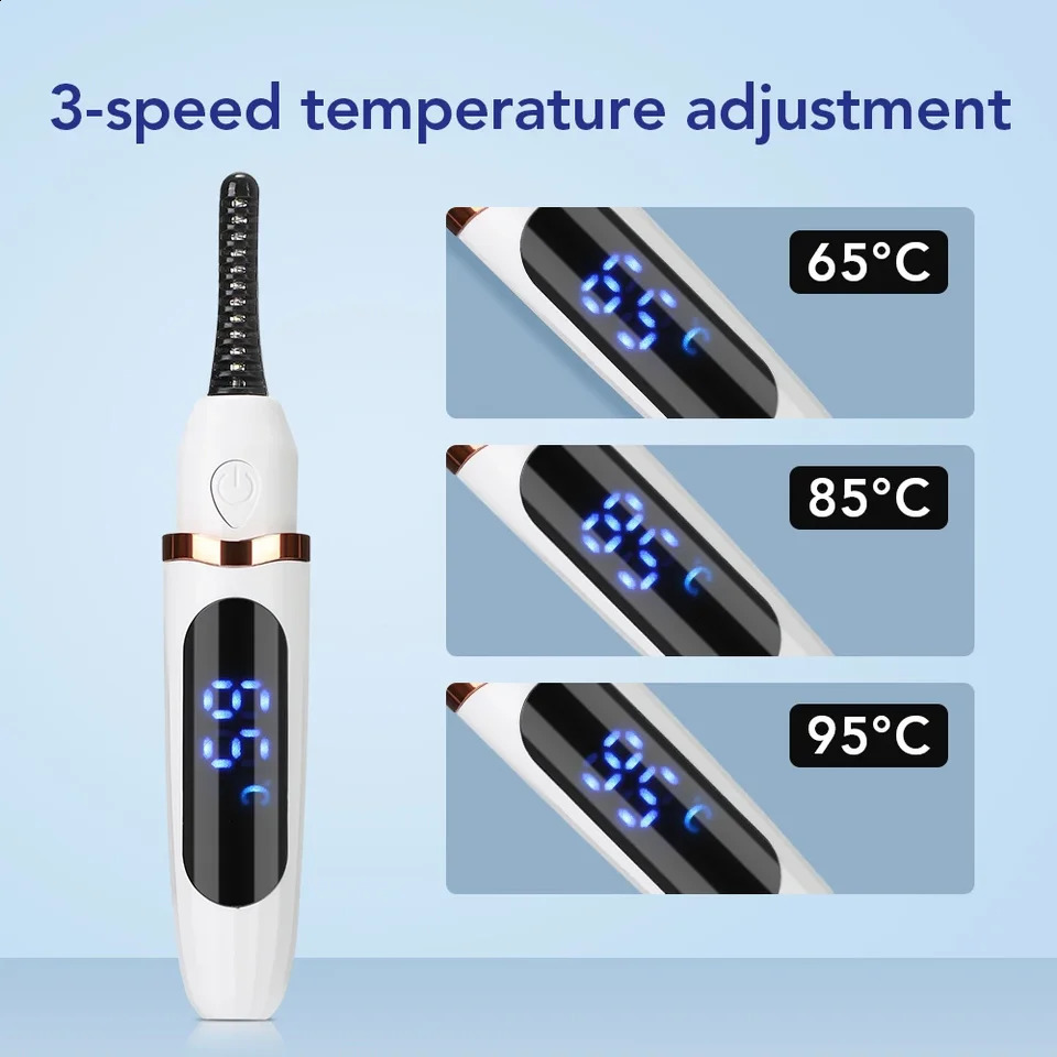 Electric Eyelash Curler Fast Heating Long Lasting Natural Comb Professional Portable Heated Curling Brush 250115
