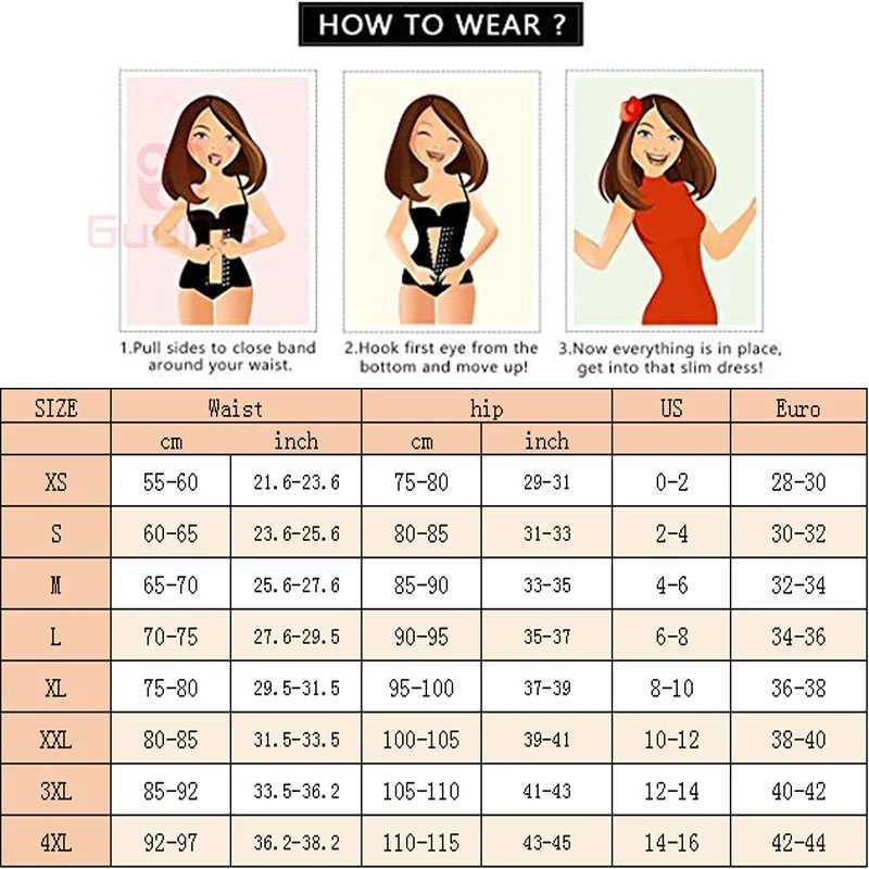 GUUDIA Body Wraps Works for Tighten Loose Skin 6 Rows Buckles Waist Trainer for Women Shaper Corset Body Shaper Girdle Trimmer W250120