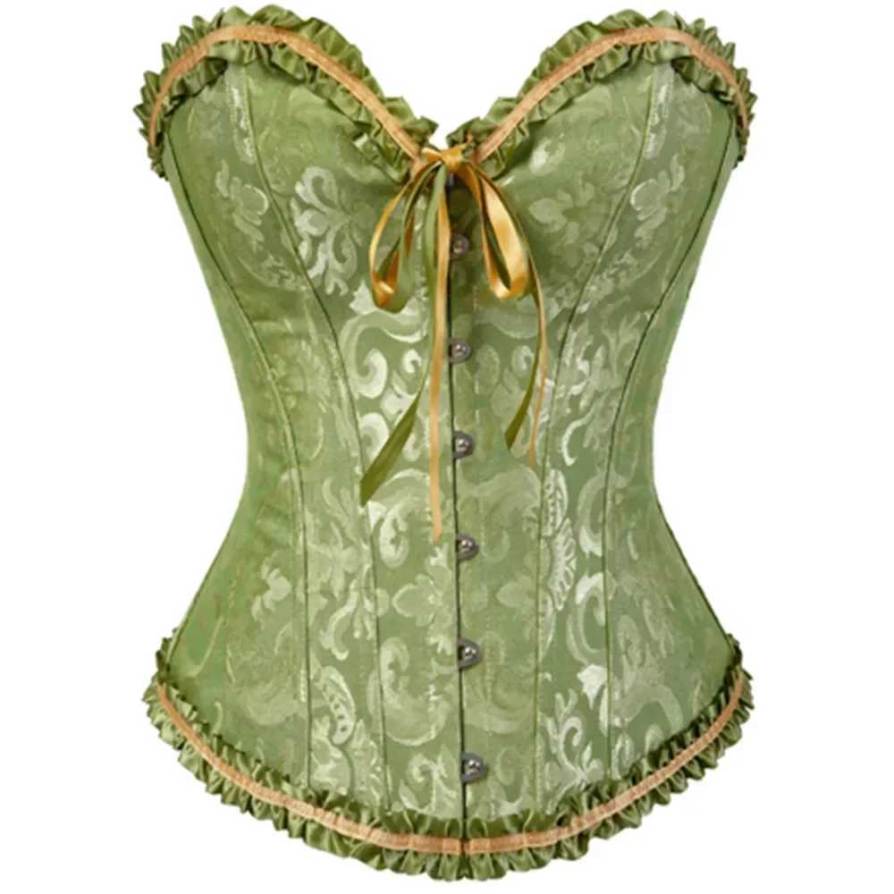 Sexy Bustiers And Corsets Floral Lace Tops Shapewear For Women Vintage Corset Gothic Overbust Satin Jacquard Corsets W250120