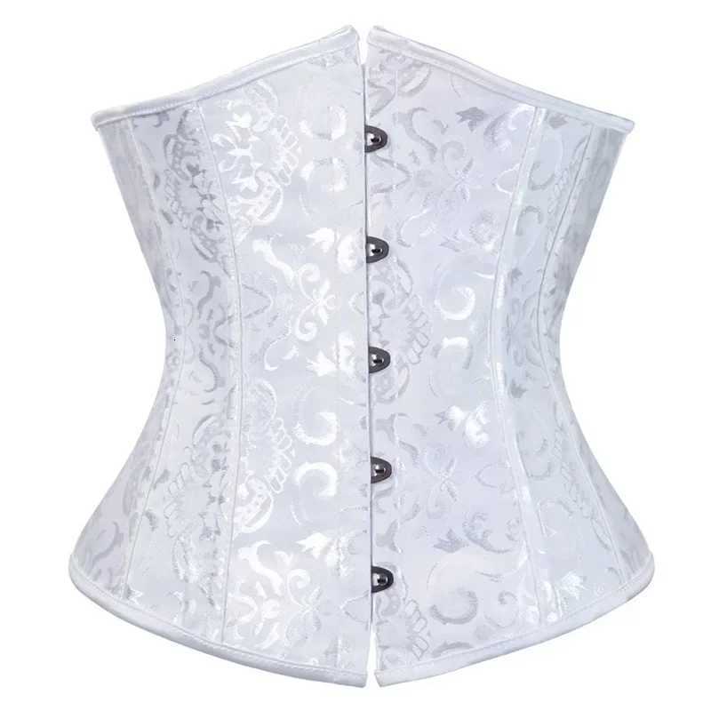 Womens Gothic Sexy Underbust Corset Waist Trainer Slimming Lingerie Shapewear Lace-up Girdling Satin Corselete Plus Size W250120