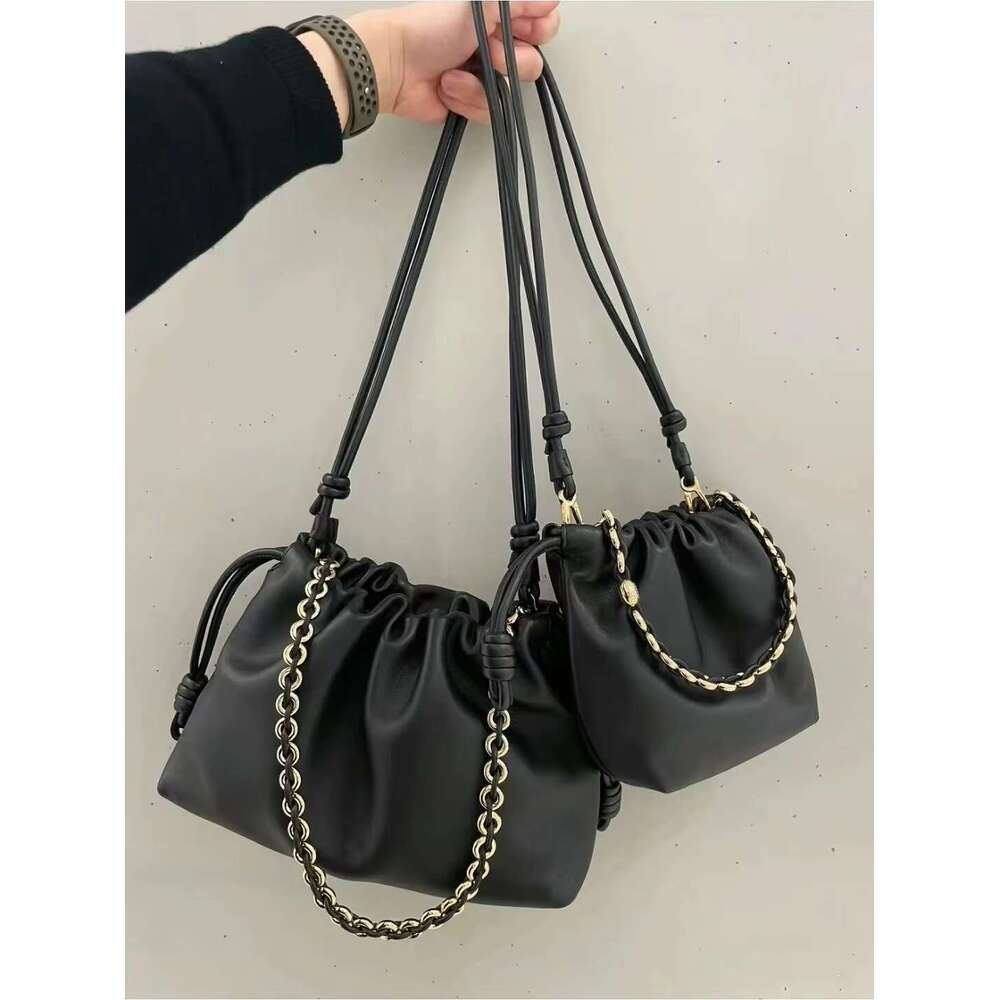 New Casual Cowhide Cloud Bucket Chain Shoulder Bag