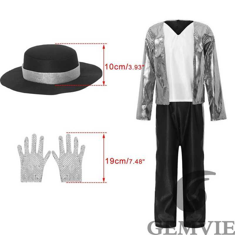 Halloween Kids Children Singer Dancer Cosplay Costumes Carnival Stage Performance Top Pants Hat Gloves Suit W250117