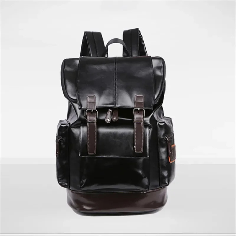Pu Leather Backpacks Fashion Vintage Notebook Laptop Backpack Male Large Capacity Backpacks for Men and Women Casual Bags 250122