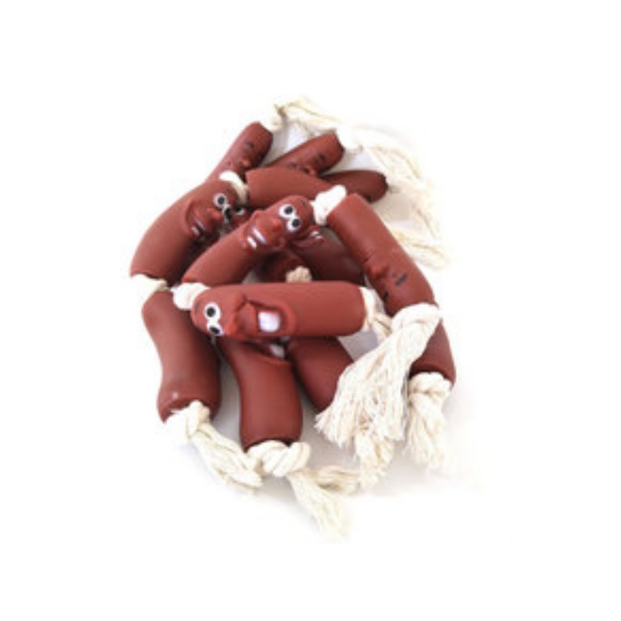 Vinyl pvc Pet Cartoon Sausage Corn Cat Dog Teeth Grinding Knot Interactive Toy Pet Supplies