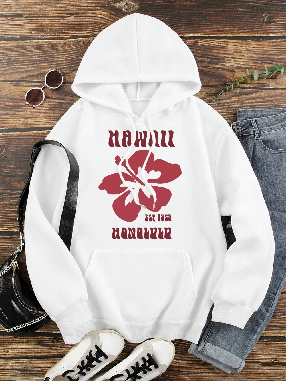 Hawaii Est 1959 Honolulu Men Women Hoodie Hip Hop Fleece Sweatshirt Casual ONeck Pullover Hoody Fashion Warm Streetwear Couple 250122