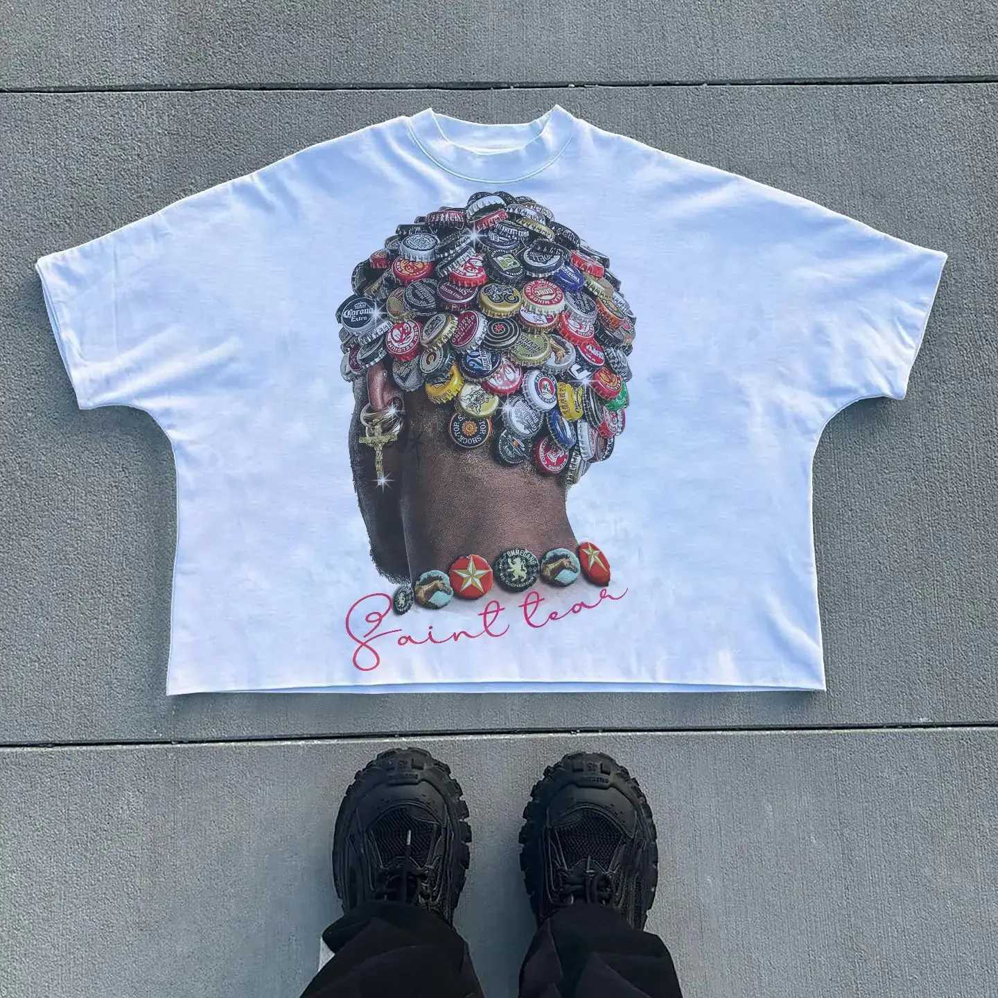 Streetwear Y2K T Shirt Men Women Clothing Harajuku Goth Art Graphic Print Short Sleeve Hip Hop Trendy Oversized Casual T Shirt W250117